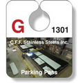 .020 White Gloss Plastic Parking Tag / Permit (3.13"x3.63"), Full Color